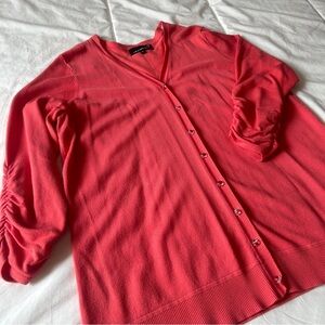 Lightweight Knit Cardigan, Coral